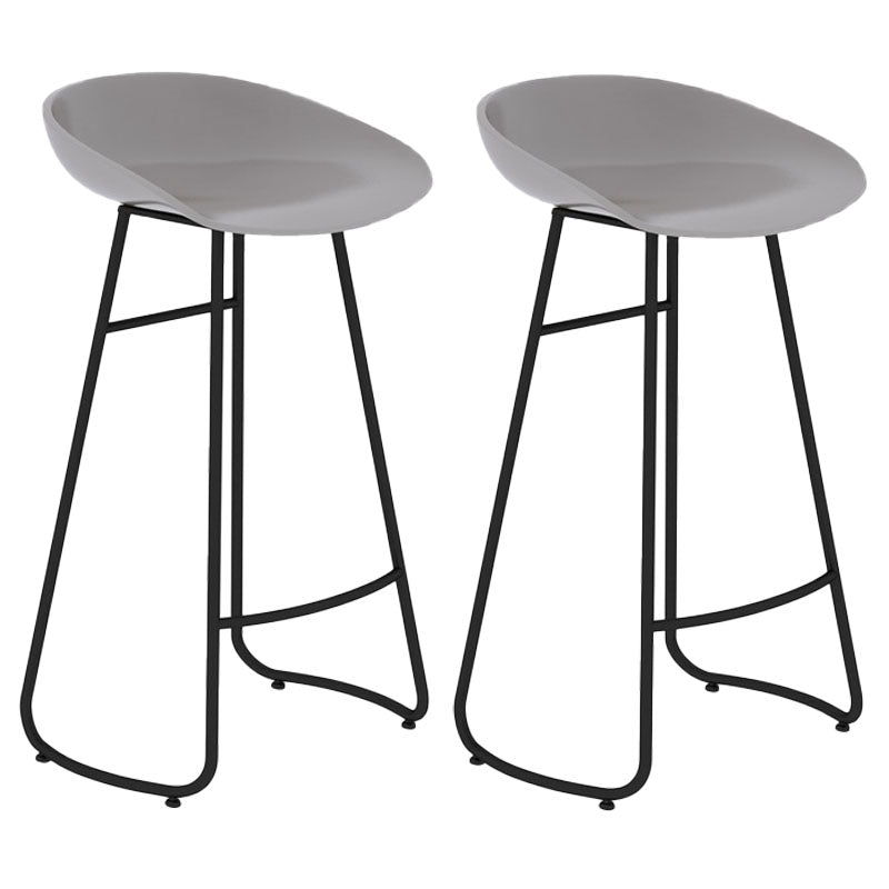 Modern Matte Finish Iron Bar Stool Footrest Milk Tea Shop Stool
