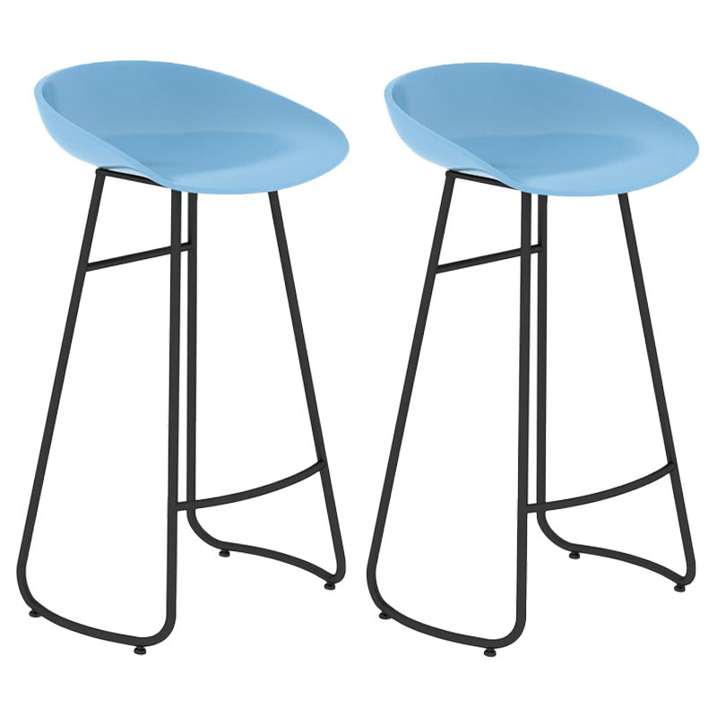Modern Matte Finish Iron Bar Stool Footrest Milk Tea Shop Stool