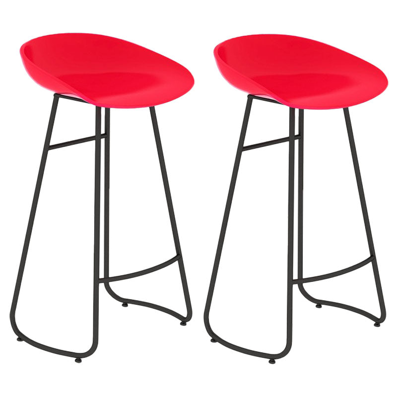 Modern Matte Finish Iron Bar Stool Footrest Milk Tea Shop Stool