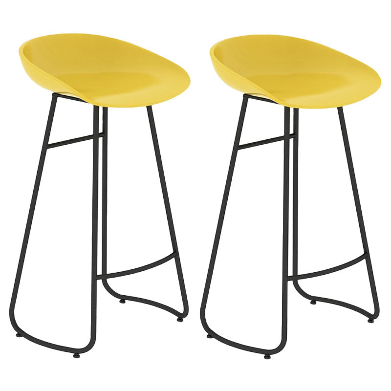 Modern Matte Finish Iron Bar Stool Footrest Milk Tea Shop Stool