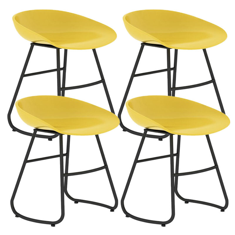 Modern Matte Finish Iron Bar Stool Footrest Milk Tea Shop Stool