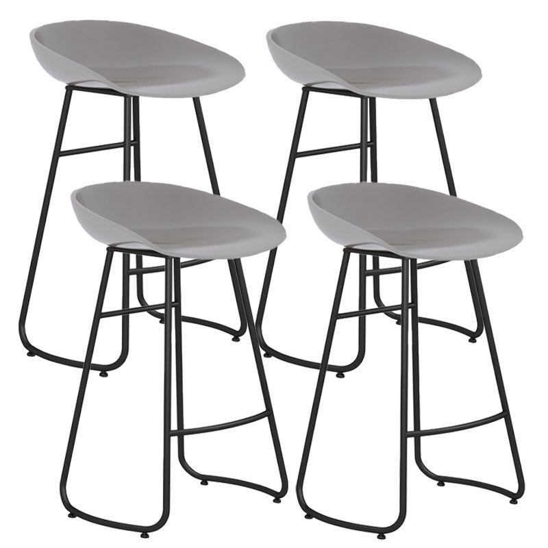 Modern Matte Finish Iron Bar Stool Footrest Milk Tea Shop Stool