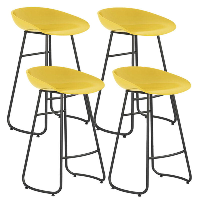 Modern Matte Finish Iron Bar Stool Footrest Milk Tea Shop Stool