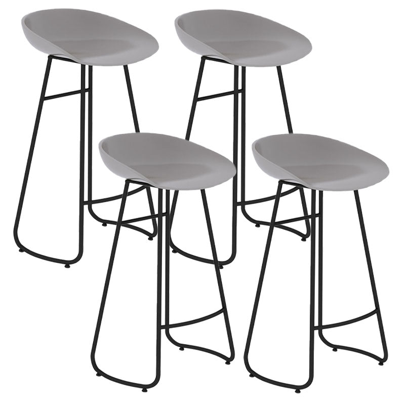 Modern Matte Finish Iron Bar Stool Footrest Milk Tea Shop Stool