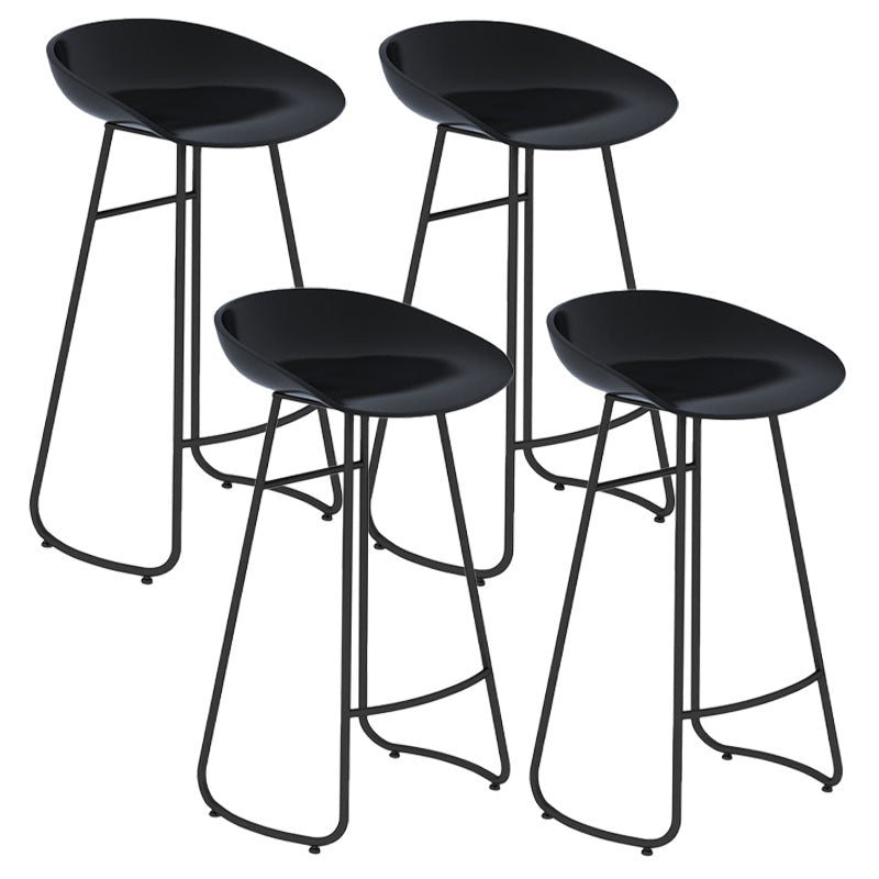Modern Matte Finish Iron Bar Stool Footrest Milk Tea Shop Stool