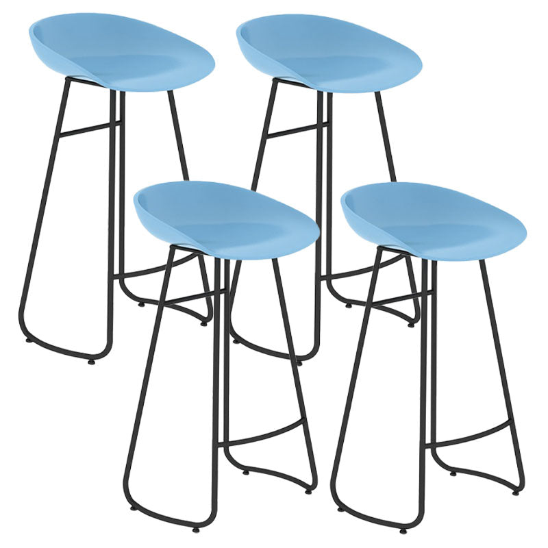 Modern Matte Finish Iron Bar Stool Footrest Milk Tea Shop Stool