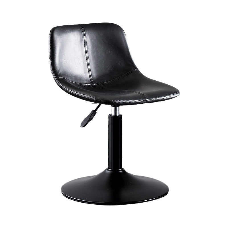 Contemporary Adjustable Height Home Stool Matte Finish Leather Barstool