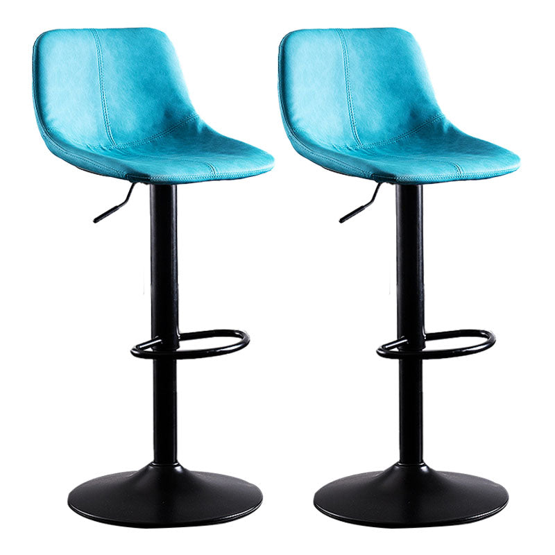 Contemporary Adjustable Height Home Stool Matte Finish Leather Barstool