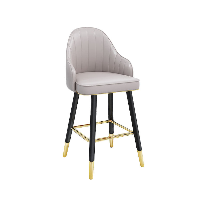 Scandinavian Full Back Swivel Barstool Restaurant Leather Stool
