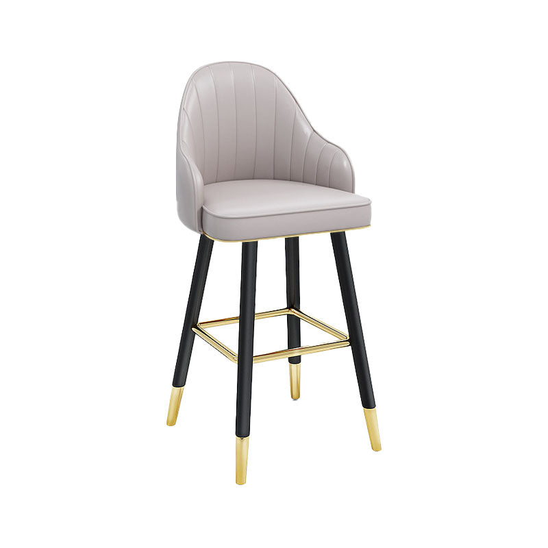 Scandinavian Full Back Swivel Barstool Restaurant Leather Stool