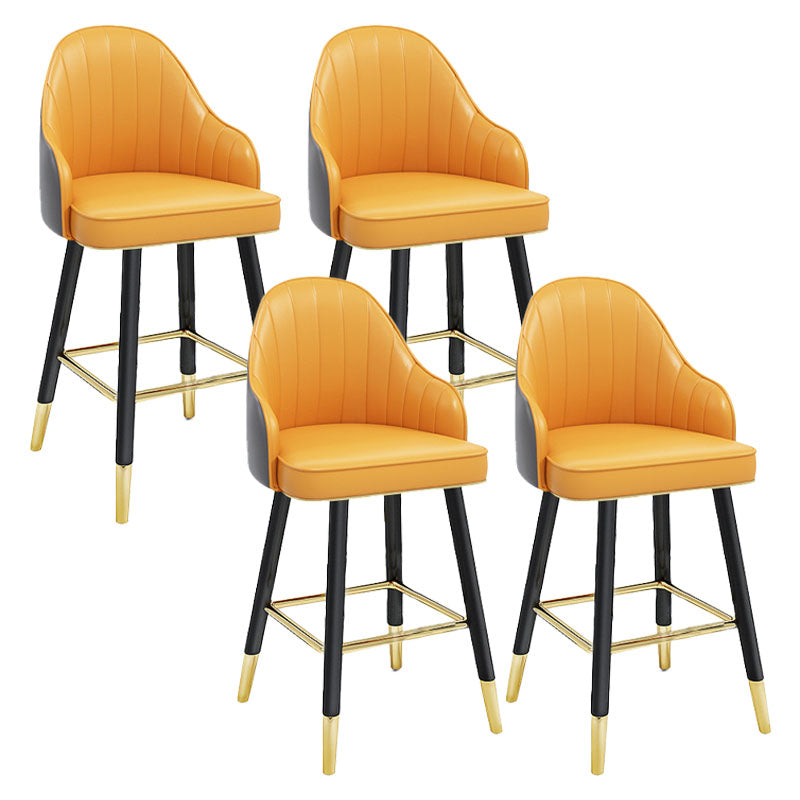 Scandinavian Full Back Swivel Barstool Restaurant Leather Stool