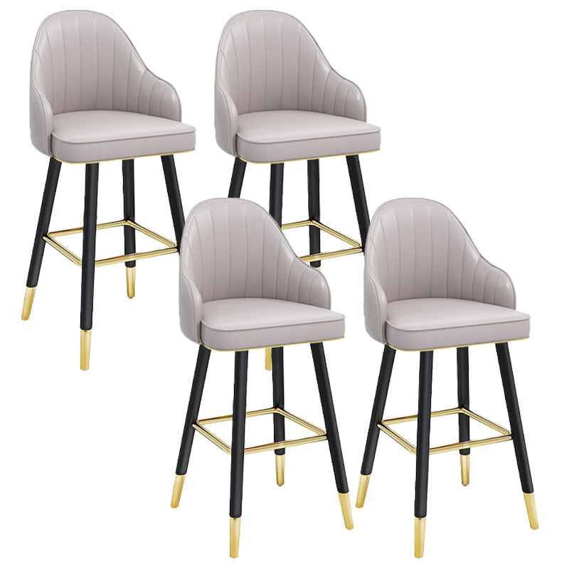 Scandinavian Full Back Swivel Barstool Restaurant Leather Stool