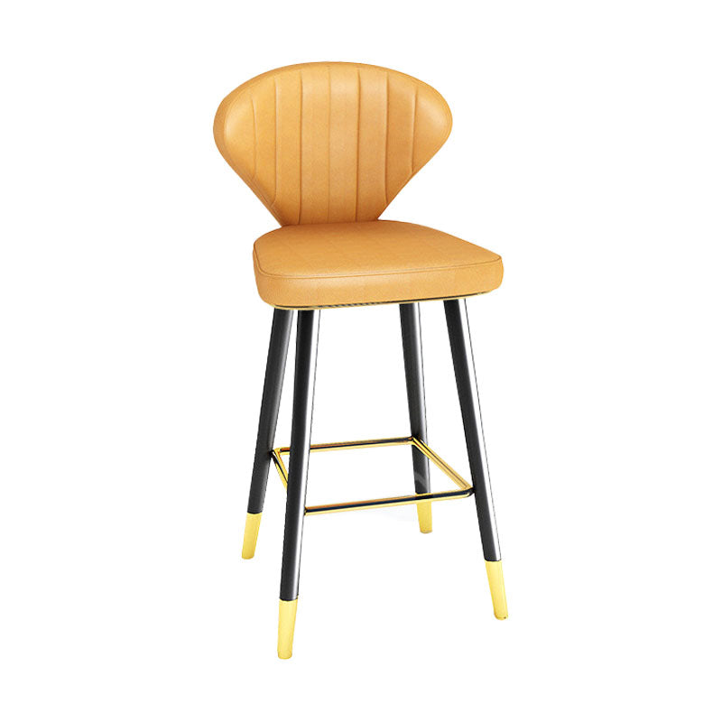 Scandinavian Home Footrest Stool Matte Finish Leather Barstool