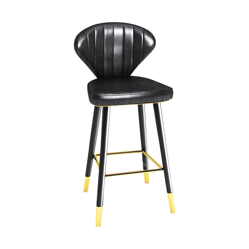 Scandinavian Home Footrest Stool Matte Finish Leather Barstool