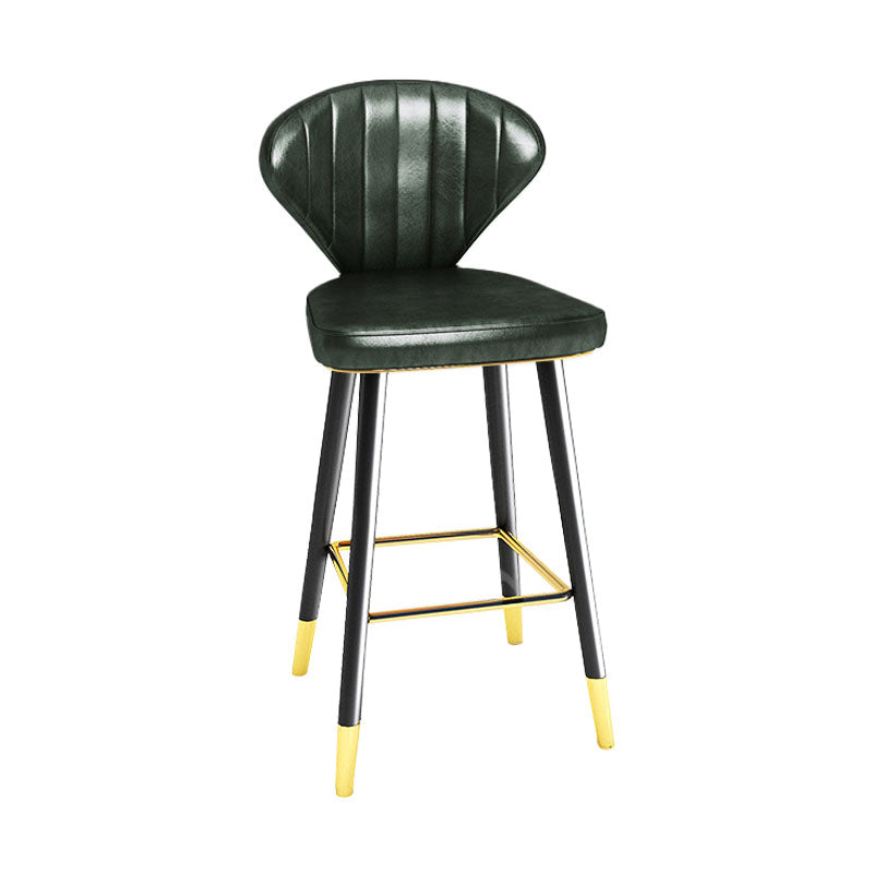 Scandinavian Home Footrest Stool Matte Finish Leather Barstool