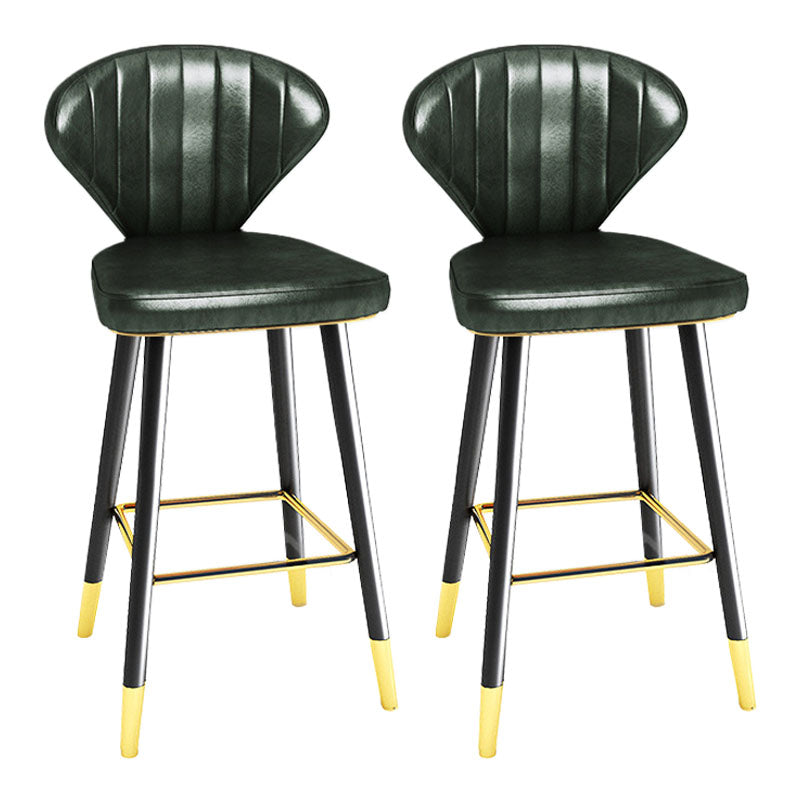 Scandinavian Home Footrest Stool Matte Finish Leather Barstool