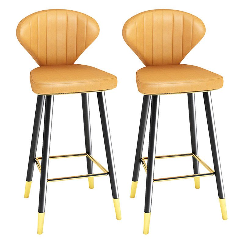 Scandinavian Home Footrest Stool Matte Finish Leather Barstool