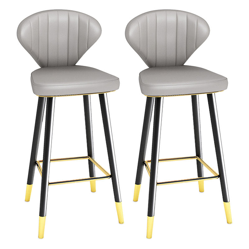 Scandinavian Home Footrest Stool Matte Finish Leather Barstool