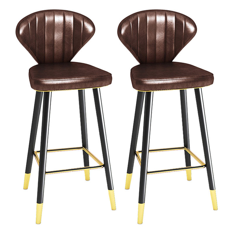 Scandinavian Home Footrest Stool Matte Finish Leather Barstool