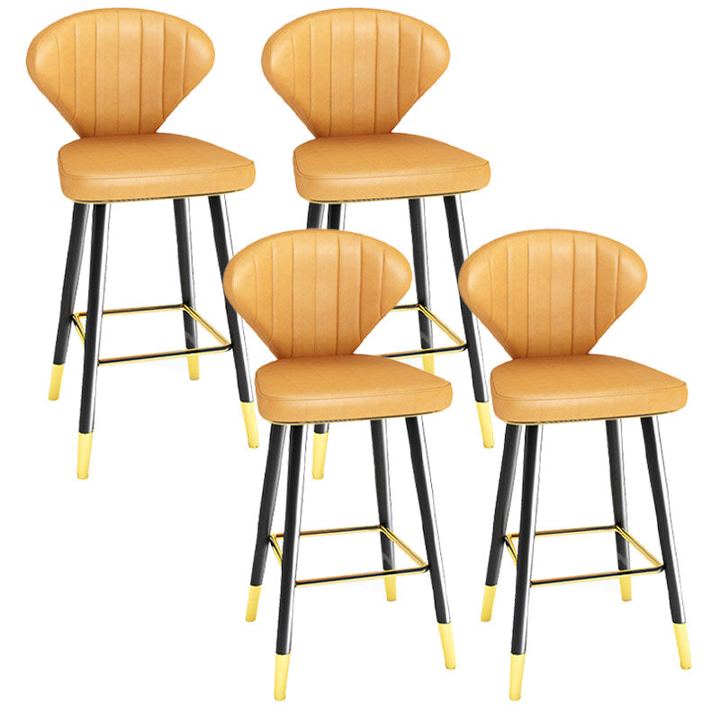 Scandinavian Home Footrest Stool Matte Finish Leather Barstool