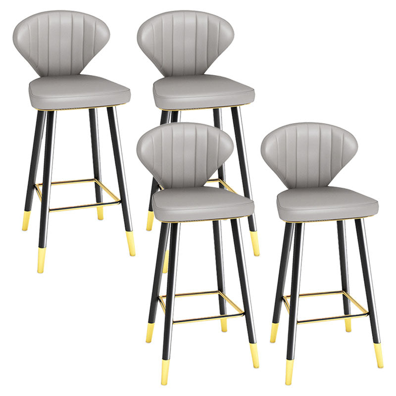 Scandinavian Home Footrest Stool Matte Finish Leather Barstool