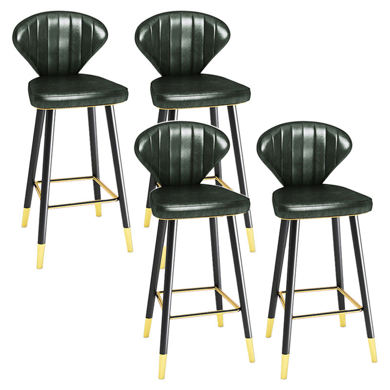 Scandinavian Home Footrest Stool Matte Finish Leather Barstool