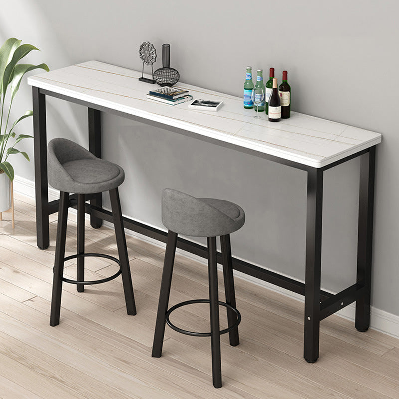 Rectangle Stone Bar Table Modern Bar Table with Trestle Base