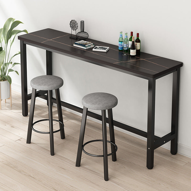 Rectangle Stone Bar Table Modern Bar Table with Trestle Base