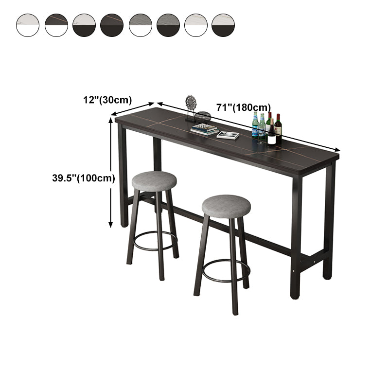 Rectangle Stone Bar Table Modern Bar Table with Trestle Base