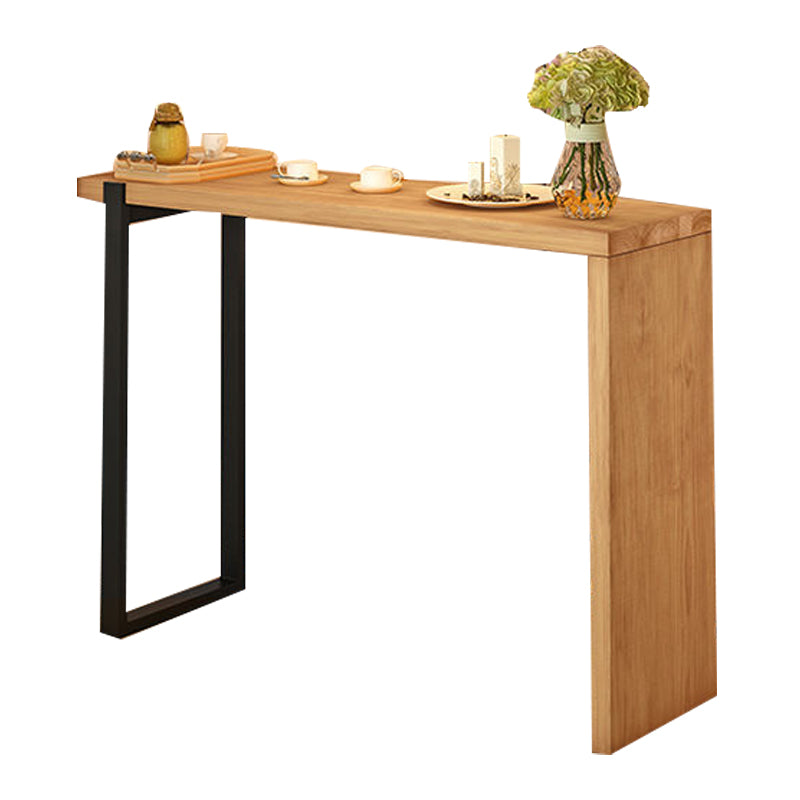 Solid Wood Bar Dining Table Industrial Bar Table with Sled Base