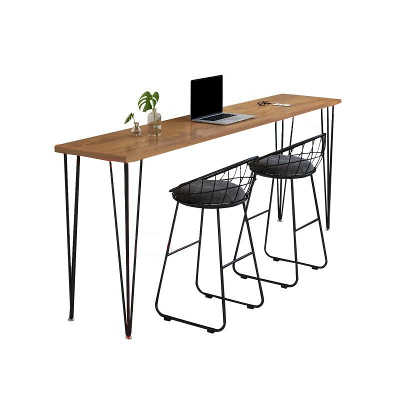 Industrial Style Rectangle Wood Top Counter Table 42-inch Height Modern Bar Table