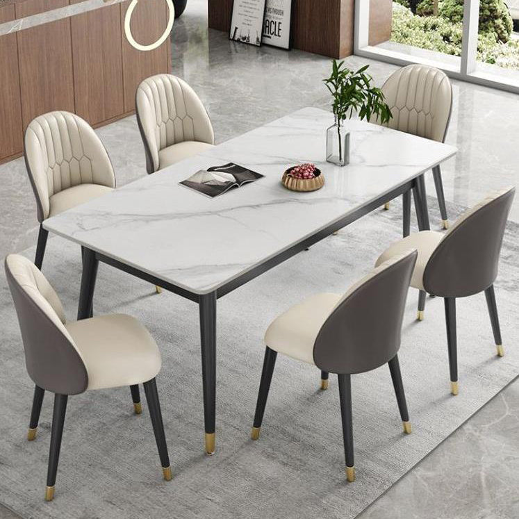 Modern Style Sintered Stone Dining Table Set 1/3/5/7 Pieces Dining Set for Home