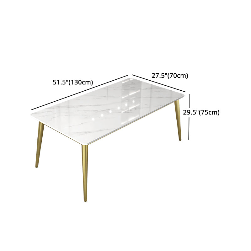 Glam White Sintered Stone Dining Table Set 1/2/5/7 Pieces Dining Set for Dining Areas