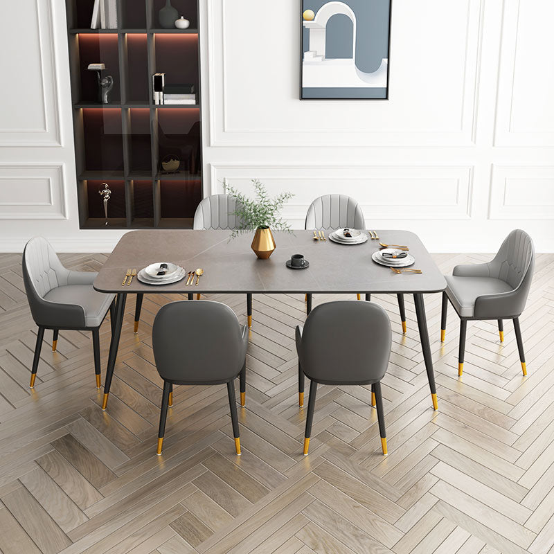 Sintered Stone Dining Table Traditional Luxury 4 Legs Dining Table