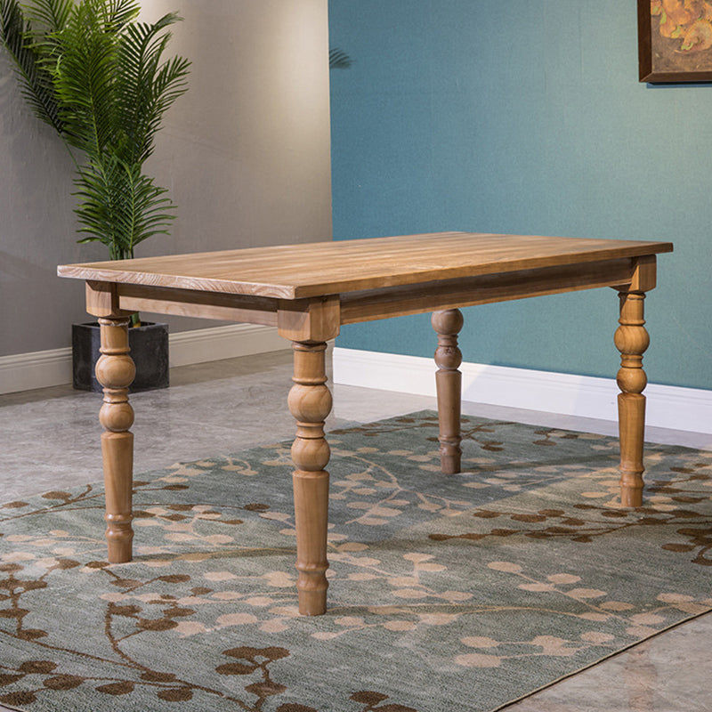 Medieval Modern Dining Table for Restaurant Rectangle Pine Wood Table with 4 Legs