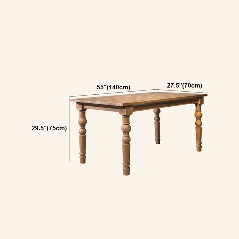 Medieval Modern Dining Table for Restaurant Rectangle Pine Wood Table with 4 Legs