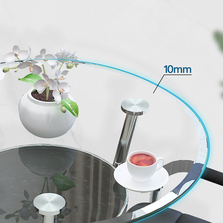 Round Glass Dining Room Collection Modern Style Tripod Base Furniture for Home