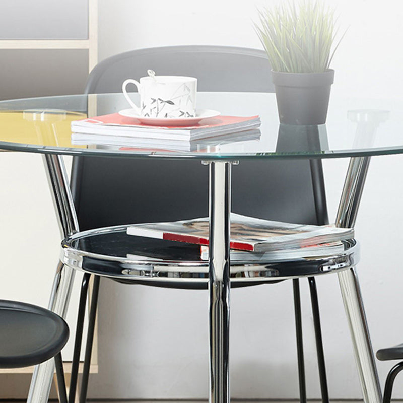 Round Glass Dining Room Collection Modern Style Tripod Base Furniture for Home