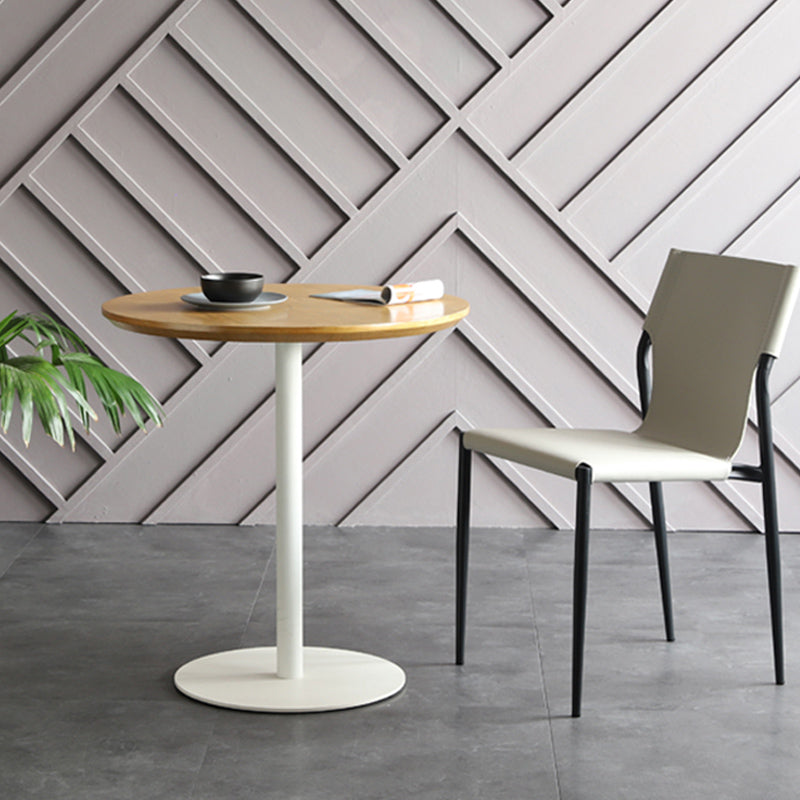 Table à manger avec plateau en bois Table à manger ronde moderne avec base en métal