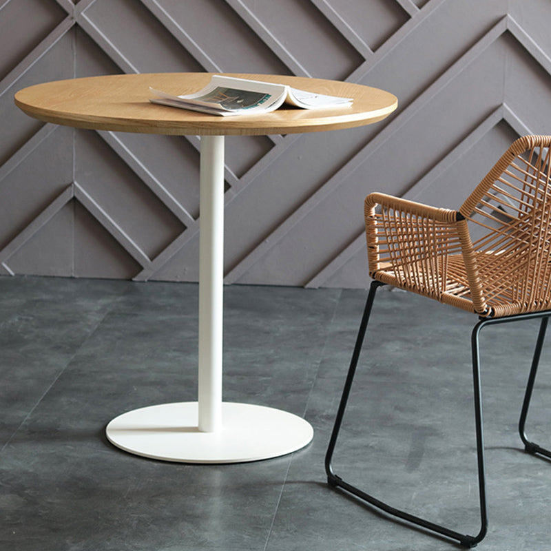 Table à manger avec plateau en bois Table à manger ronde moderne avec base en métal