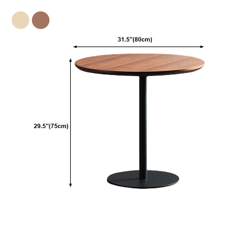 Table à manger avec plateau en bois Table à manger ronde moderne avec base en métal