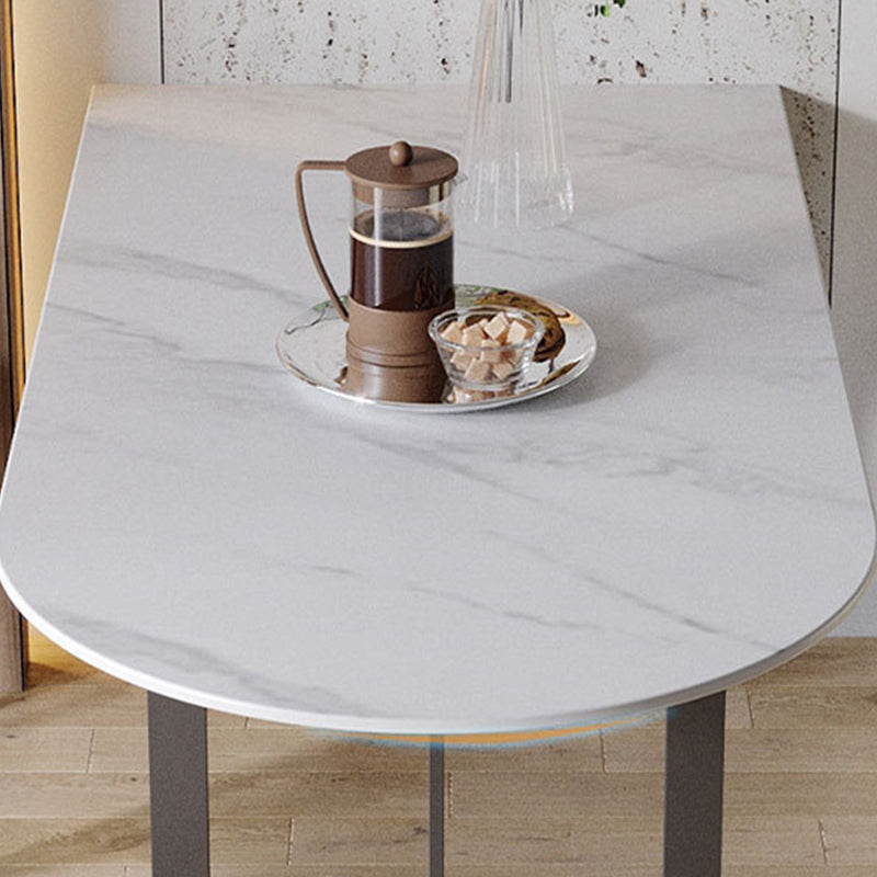 Free Form Sintered Stone Top Table for Restaurant Luxury Dining Table with Double Pedestal