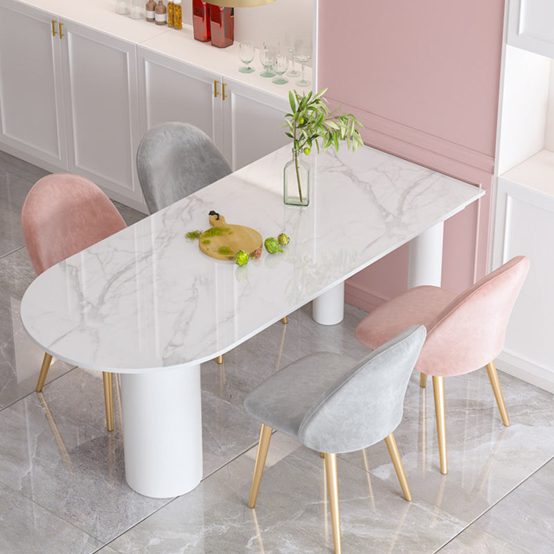 Free Form Sintered Stone Top Table for Restaurant Luxury White Table with 3 Legs