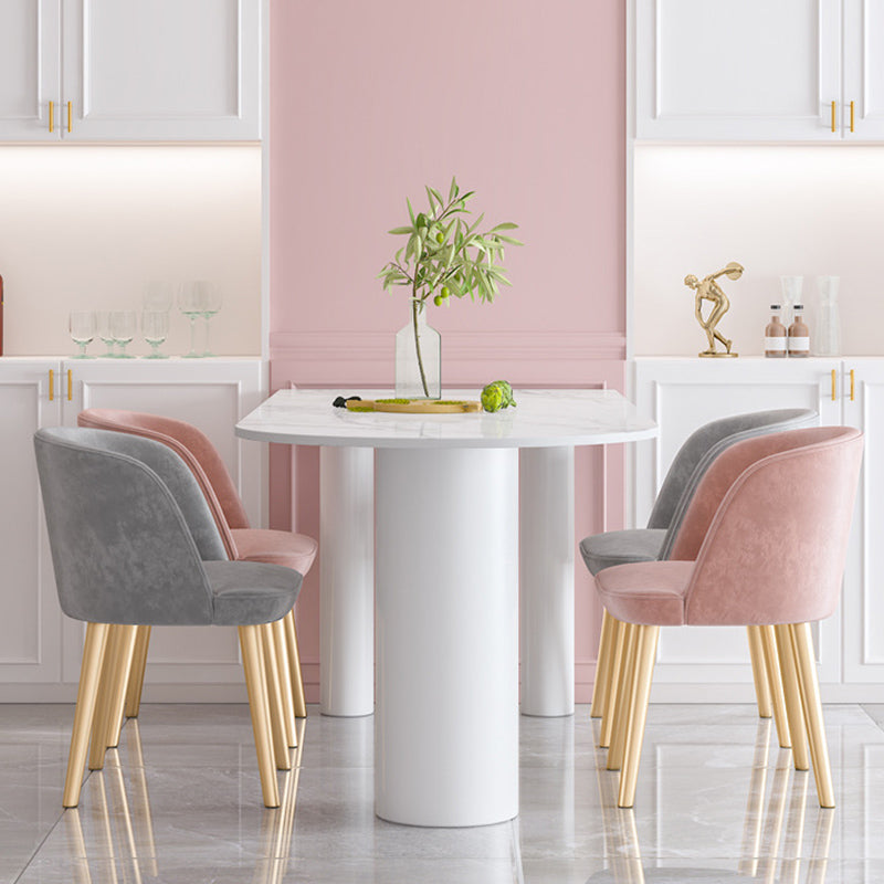 Free Form Sintered Stone Top Table for Restaurant Luxury White Table with 3 Legs