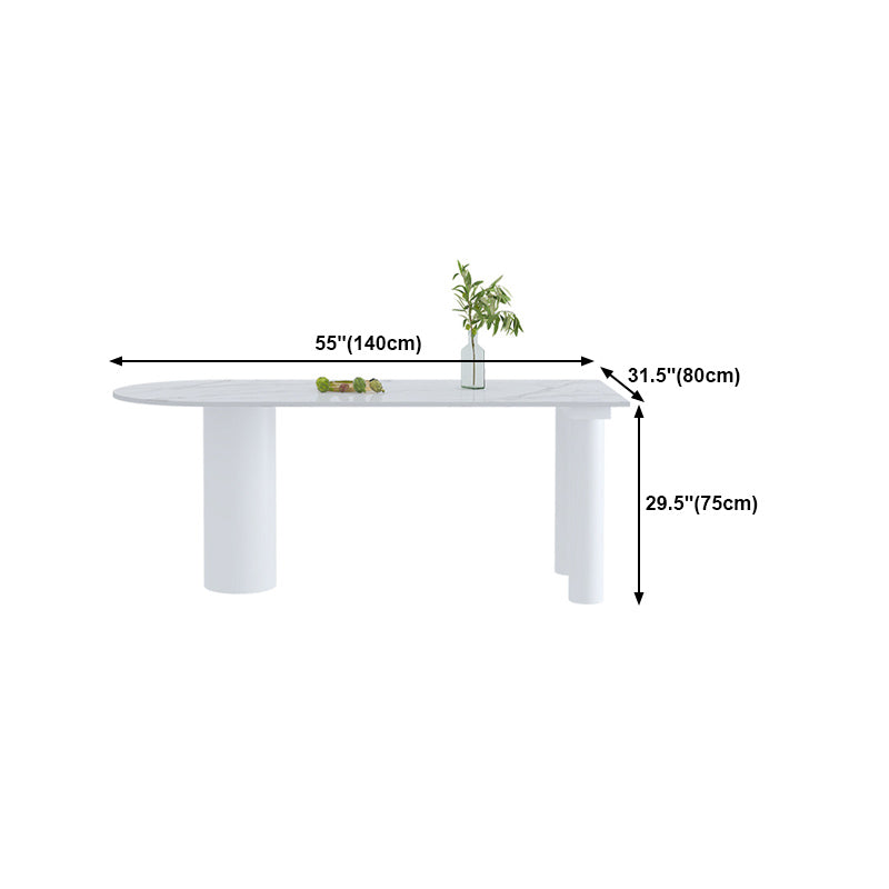 Free Form Sintered Stone Top Table for Restaurant Luxury White Table with 3 Legs