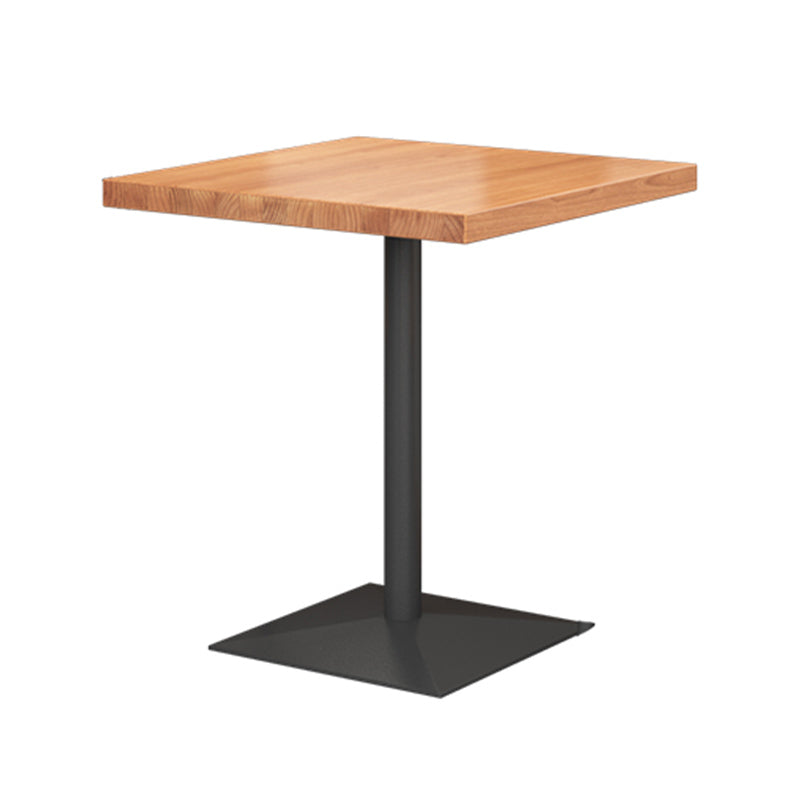 Square Wooden Dining Table Industrial Pedestal Dining Table for Restaurant