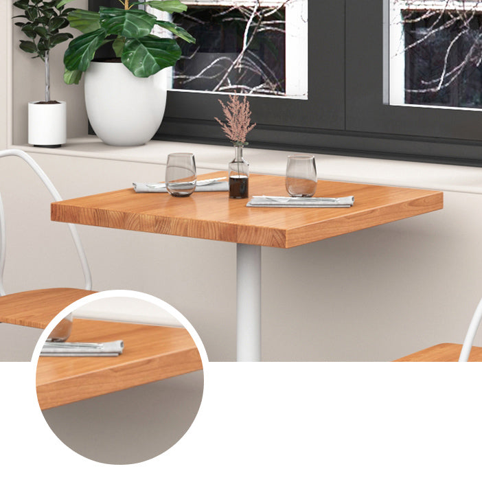 Square Wooden Dining Table Industrial Pedestal Dining Table for Restaurant