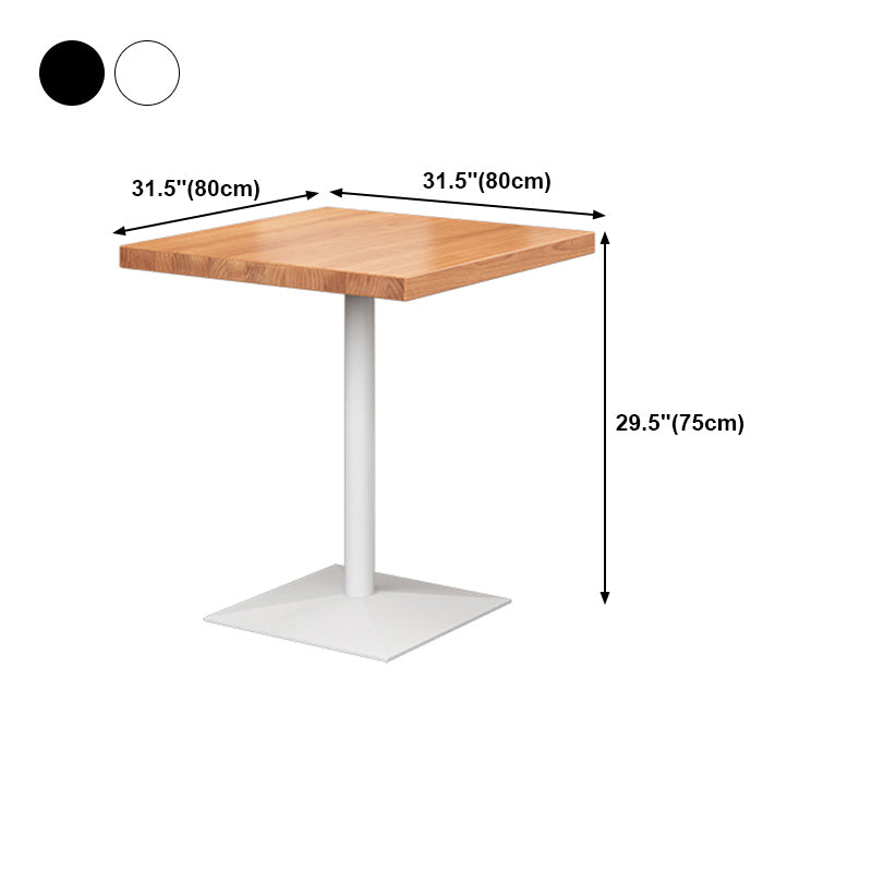 Square Wooden Dining Table Industrial Pedestal Dining Table for Restaurant