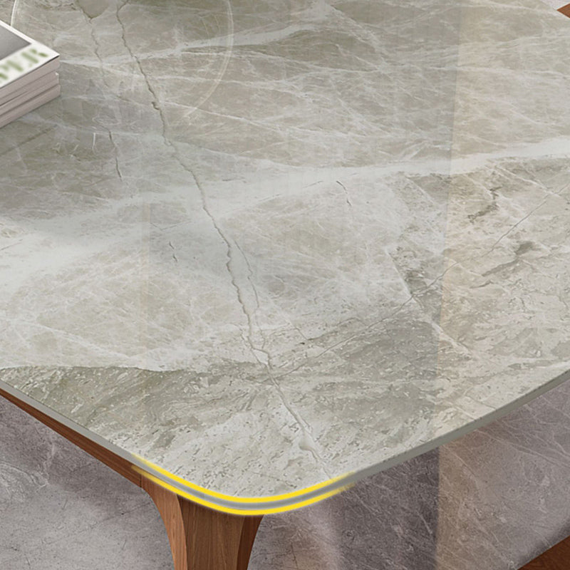 Rectangle Dining Table Sintered Stone Table Retro Modern with 4 Legs