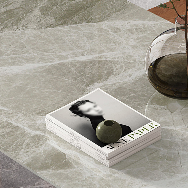 Rectangle Dining Table Sintered Stone Table Retro Modern with 4 Legs
